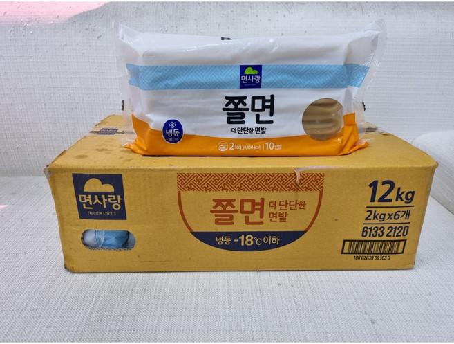 (냉동) 면사랑 쫄면 2kg X 6개 쫄깃쫄깃 탱글탱글 분식