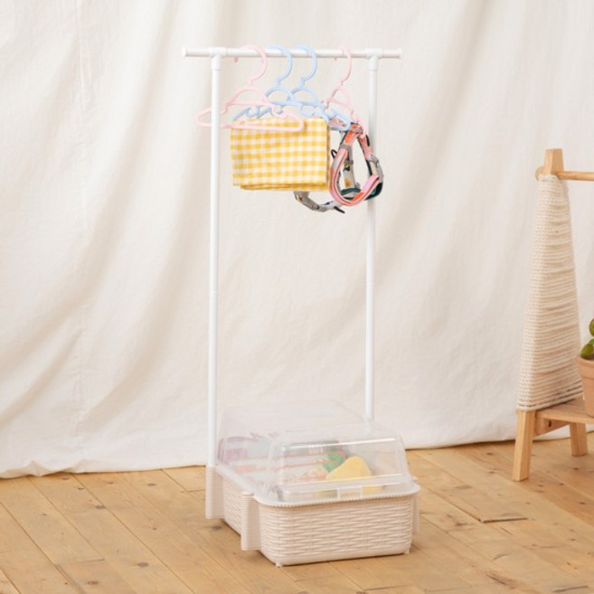 잘나가개 강아지행거 수납 SET, 수납SET+옷걸이(대형), 파스텔핑크