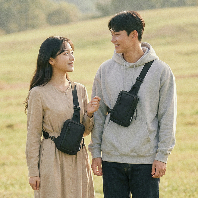 담앤드솜 베이직 미니슬링백 어깨 방수 스포츠 운동 조깅 러닝 가슴 남자 여자 남성 여성 돈 웨이스트 메신저 크로스 초등 가방 지갑 쌕 백 소형 작은 휴대 등산 골프 바이크