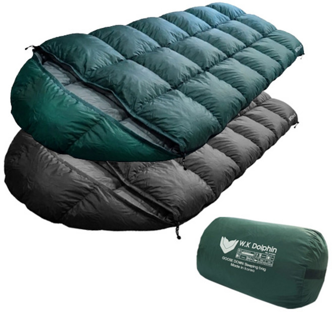 순수국산/거위털침낭/사각형/백팩킹/캠핑/차박/비박/생활방수/구스다운침낭 야외용 사계절용, 1개, 사각형카키