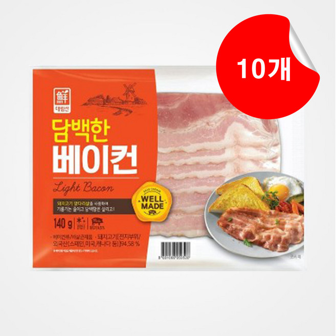[사조대림] 담백 베이컨 140g 10개