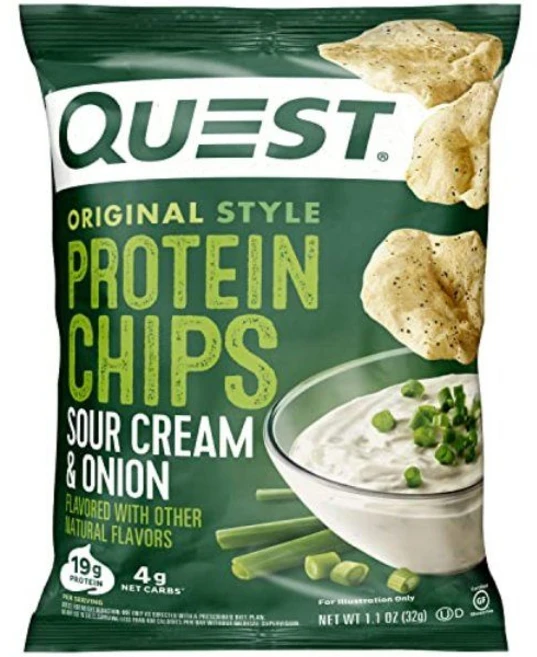 Quest Nutrition 퀘스트 프로틴 칩 오리지널 스타일 버라이어티 팩 (12팩), 사워크림과 양파, 32g, 4개 - 쿠팡
