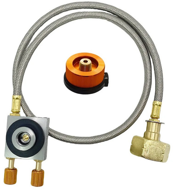 유럽 야외 실린더 릴리프 캠핑 어댑터 충전 밸브가있는 용광로 커넥터 가스 탱크 리필 스토브 압력, Matel fillA, 1개