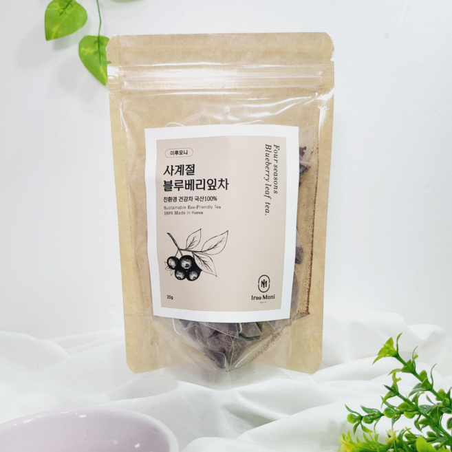 이루모니 블루베리잎차 눈에좋은 건강한 티백 꽃 차 TEA, 블루베리잎차 (1gX20티백)1봉, 1g, 1세트, 20개입, 1g