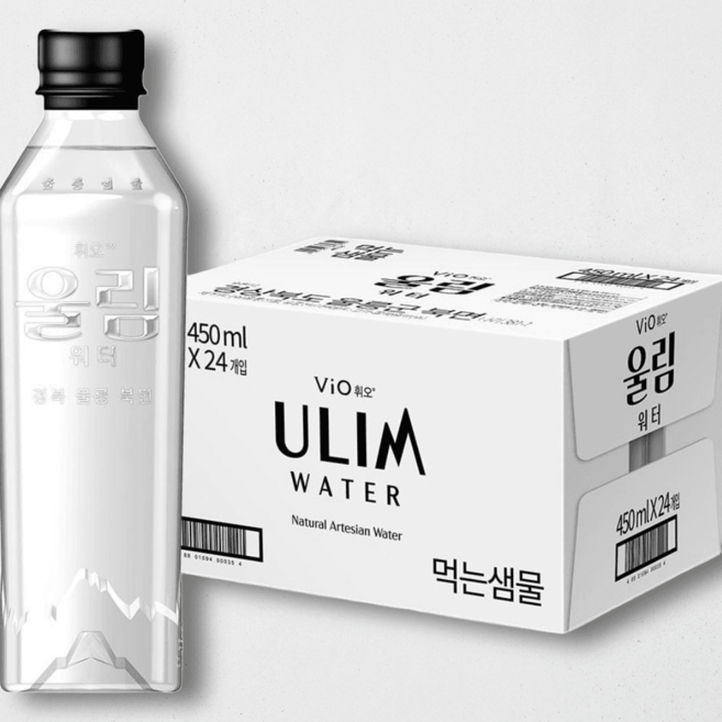 휘오 울림워터 무라벨 라벨 제거 없는 간편한 분리배출 친환경 생수, 450ml, 24개