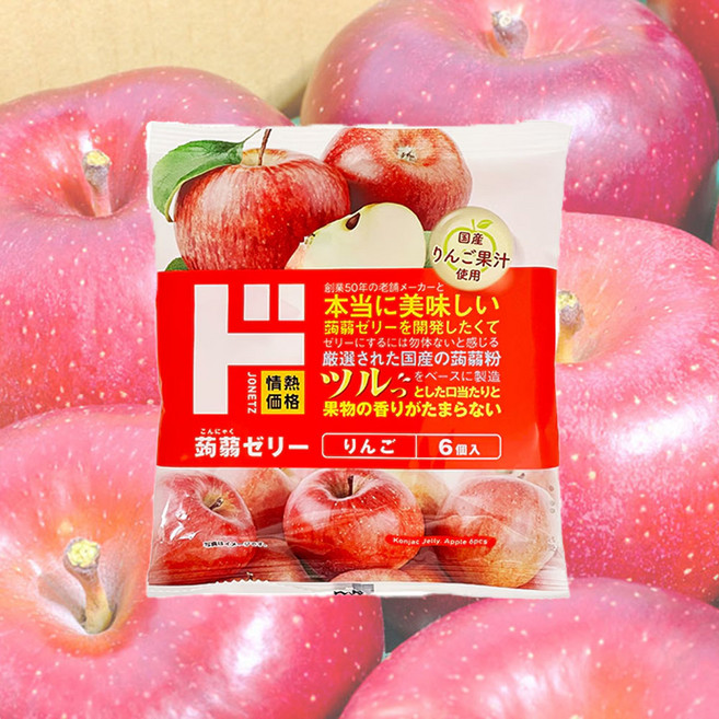 일본 돈키호테 곤약젤리 사과맛 링고, 6개, 20g