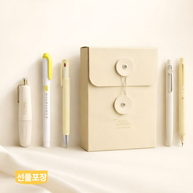 유니제브라 프리미엄 정품 필기구 5종 선물세트 입학 신학기 입사 졸업 축하 문구세트 고급학용품세트 중고등학생 대학생선물, 1개, 레몬