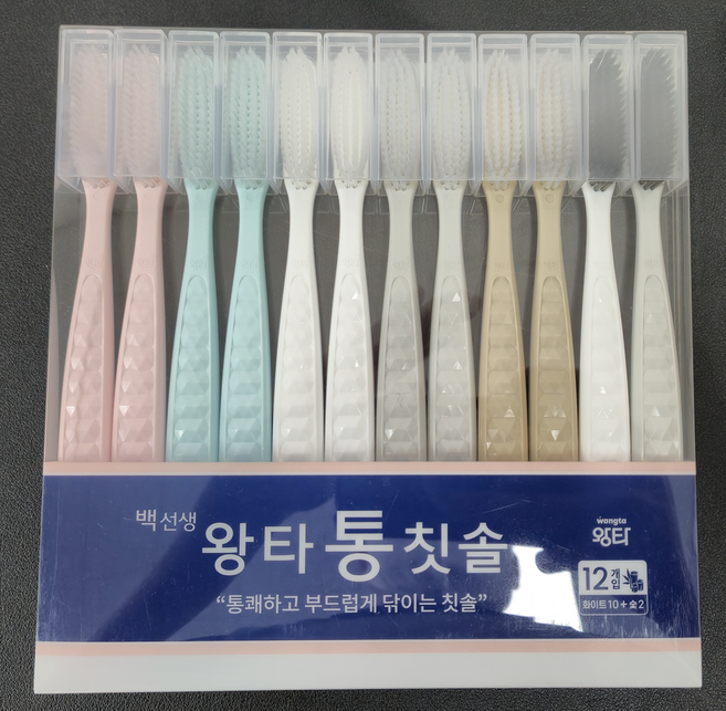 백선생 왕타 통 칫솔 12개입, 1세트