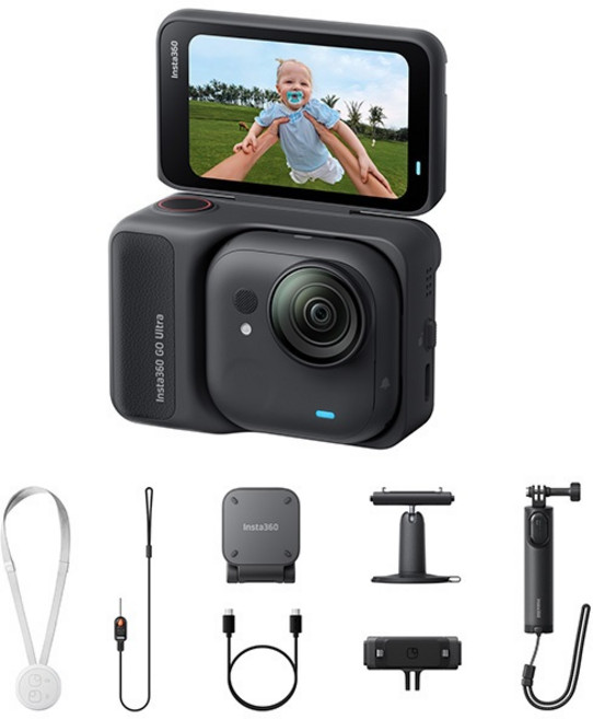 Insta360 GO ULTRA人氣套裝組/迷你運動攝影機/白色/黑色/活動價-6/18, 黑色, GO Ultra人氣套裝