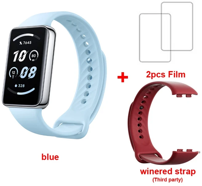 2024 새로운 오리지널 Honor Band 9 스마트 밴드 하루 종일 혈액 산소 1.57'' AMOLED 스크린 심박수 2주 배, 27 add winered strap