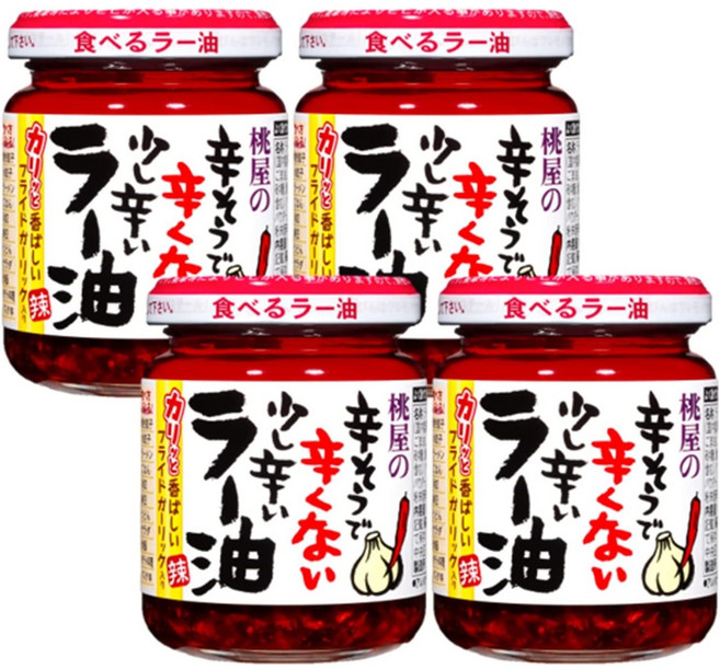 모모야 고추기름 라유 타베루라유 110g x 4병, 4세트