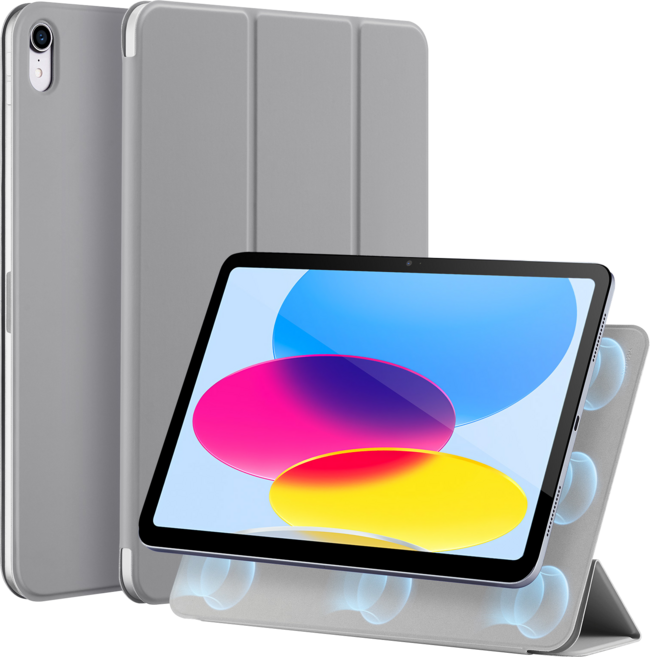 ESR 아이패드 마그네틱 폴리오 케이스 + 강화유리 필름 세트, 실버그레이, 1개