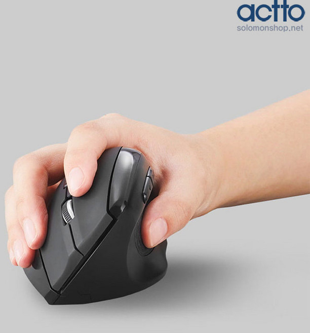 엑토 손목건강을 위한 버티컬 무선 광마우스 MSC-216 인체공학디자인/3단계 DPI/미끄럼방지 러버코팅, MSC-216 블랙