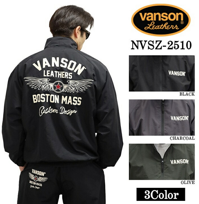 VANSON 밴슨 남성용 나일론 재킷 NVSZ-2510 오토바이 바이크 자켓, M, 블랙