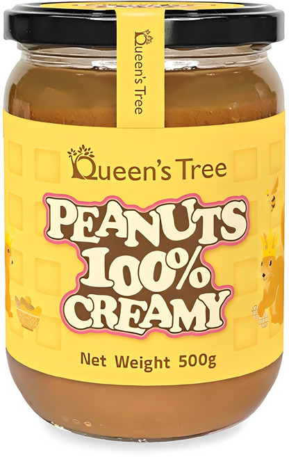 퀸즈트리 100% 땅콩 피넛버터 크리미, 500g, 1개