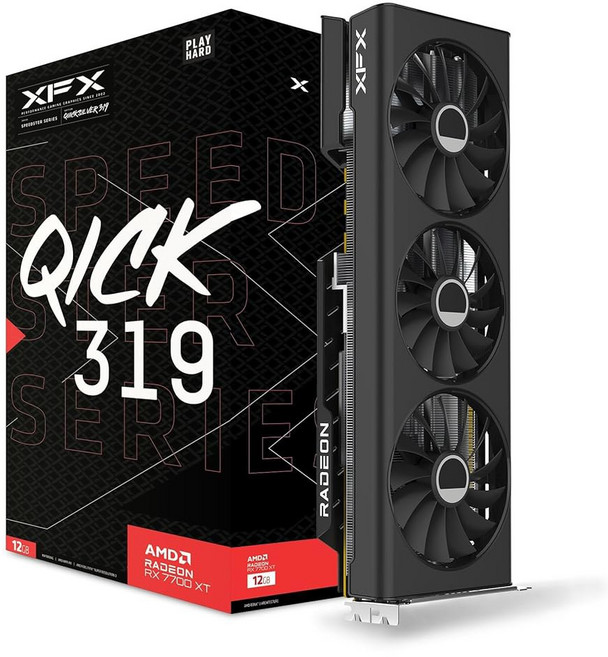 XFX Swift AMD 라데온 RX 9070X 트리플 팬 게이밍 에디션 16GB GDDR6 HDMI 3xDP AMD RDNA 4 RX-97TSWF3BA, RX 7700 XT QICK