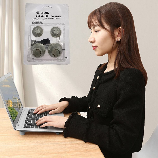 1+1 원형 노트북 고무 받침대 쿨러 발열방지, 상세페이지 참조, 1개