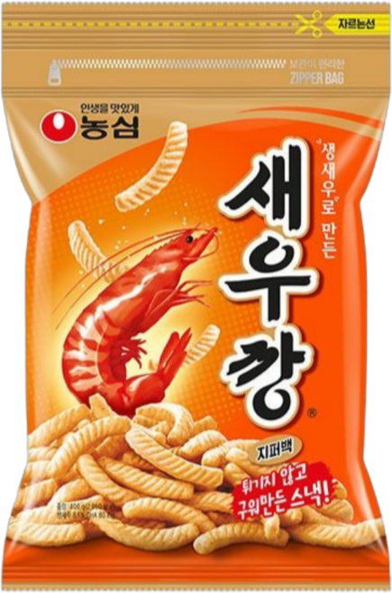 농심 노래방새우깡 대용량 지퍼백 1개, 400g