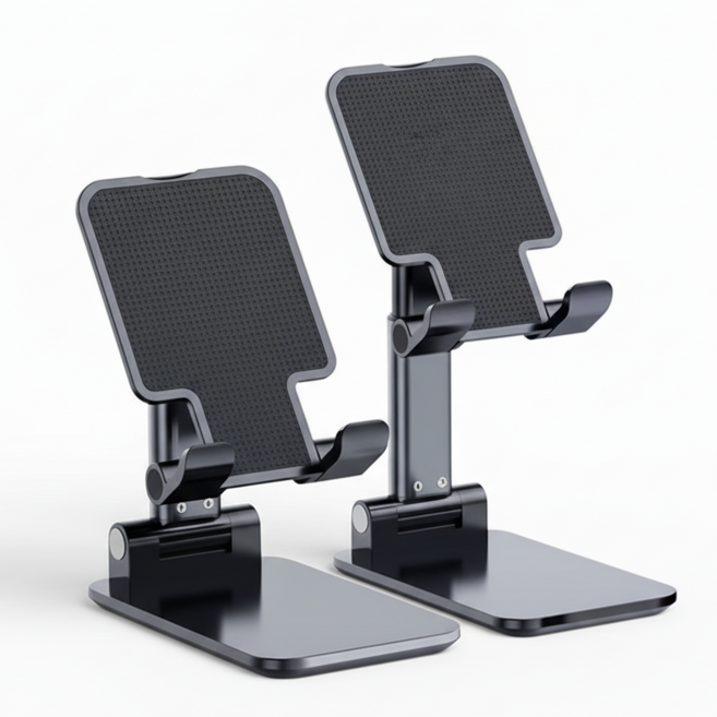 라온드 테블릿 스마트폰 휴대폰 핸드폰 거치대, 2개, 블랙