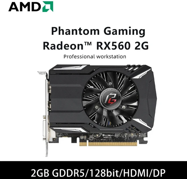 팬텀 게이밍 라데온 ™ RX560 2G GPU & 6600 MECH DC20 AREI EVO 그래픽 카드, 02 PHANTOM G R RX550 2G
