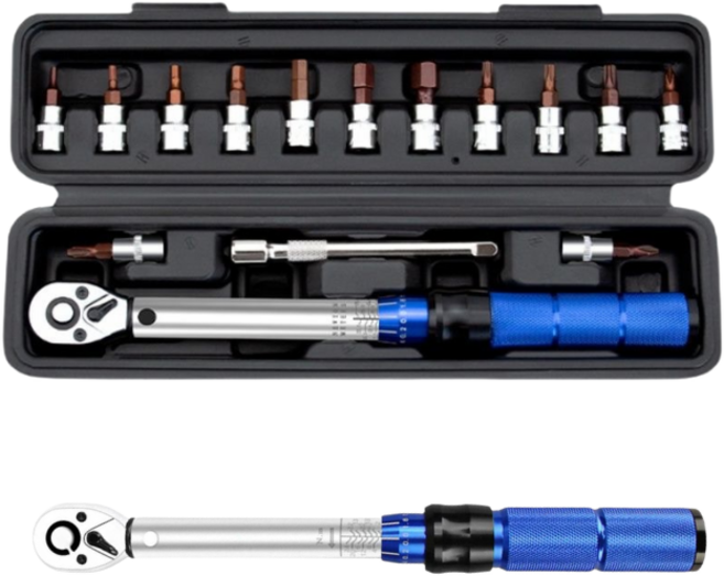 tinduo 자전거 토크렌치 고급형 수동식 자동차 수리 기계설비 전문 수리 공구 15종세트, 블루, 1개