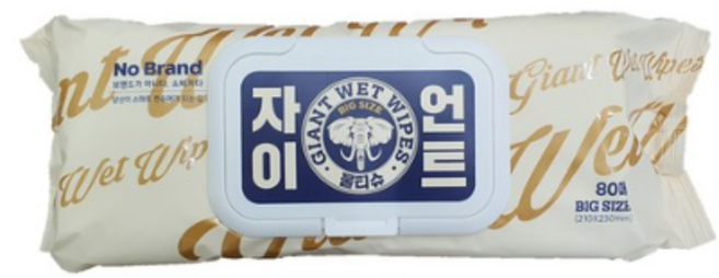 노브랜드 자이언트 물티슈 80매 빅사이즈, 80개입, 5개