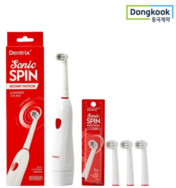 덴트릭스 소닉스핀 전동칫솔 + 교체모 3P, 없음, 1개