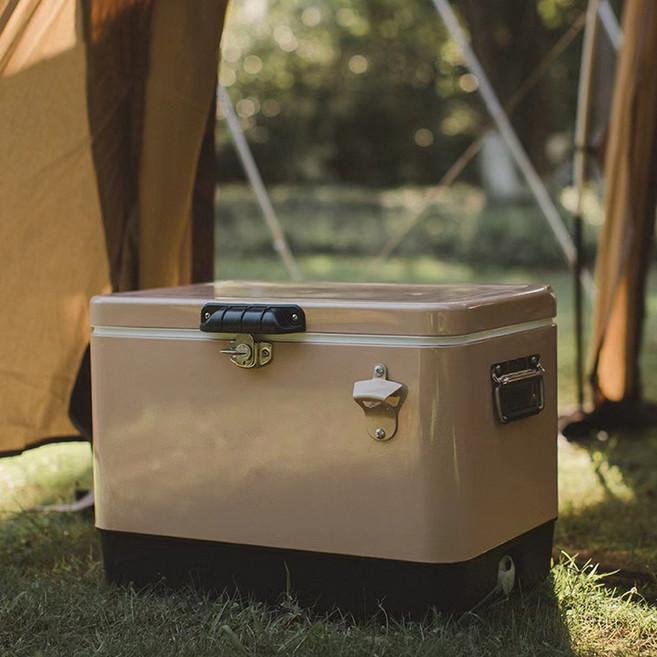 뉴테크캠쿡 더 프로스트 아이스박스 캠핑쿨러, 40L, 핑크베이지