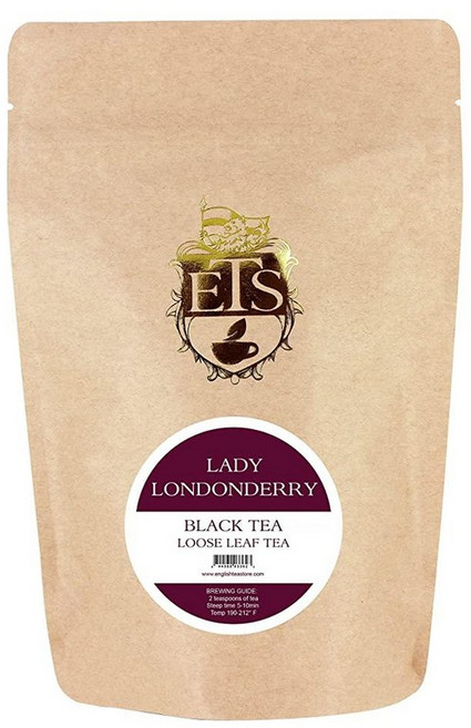 English Tea Store 루즈 리프 루이보스 허브 티 118.3ml(4온스), 레이디 런던데리 티 파우치, 4 Ounce (Pack of 1), 1개, 1개