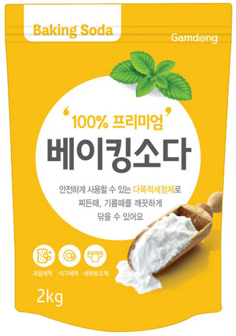 감동 베이킹소다 리필 2kg 야채 과일 세척 다목적 세정제 주방 세제, 1개