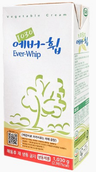 에버휩생크림 (식물성가당) 냉동 아이스박스+드라이아이스포함, 1개, 1.03kg