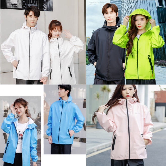 VELYO 남여 고급 골프비옷 상하세트 배달 캠핑 우의 레인슈트, 1개, 크림화이트