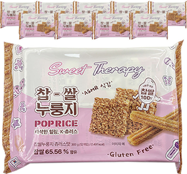 찹쌀누룽지 츄러스맛 바삭한 힐링, 9개, 300g