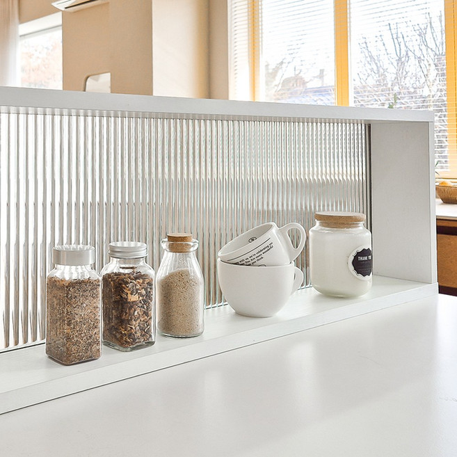 카미코코 아일랜드 유리 주방 파티션 600, 화이트