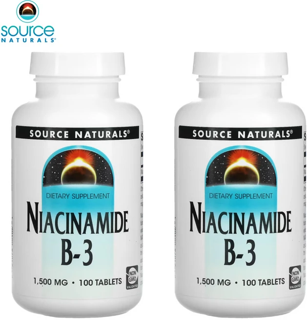 Source Naturals Niacinamide B3 1500mg 100정 2개 - 쿠팡
