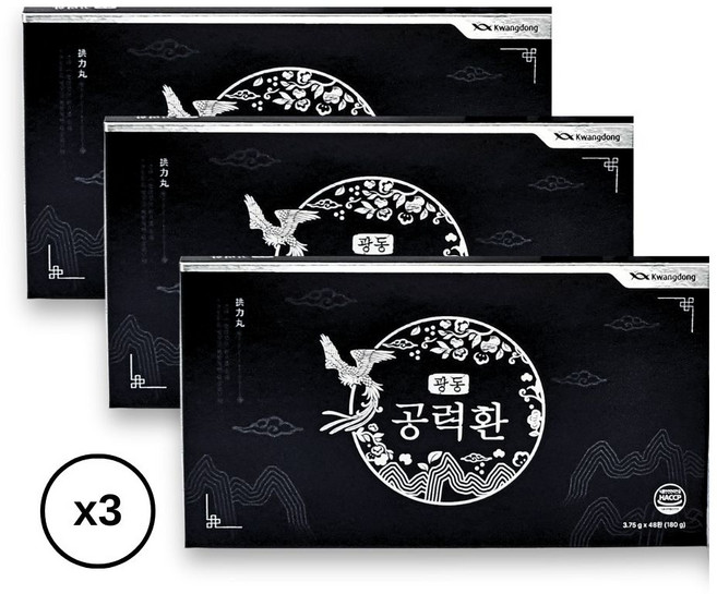 광동 공진 공력단 침향환 침향단 기력단 활력단, 3박스, 180g
