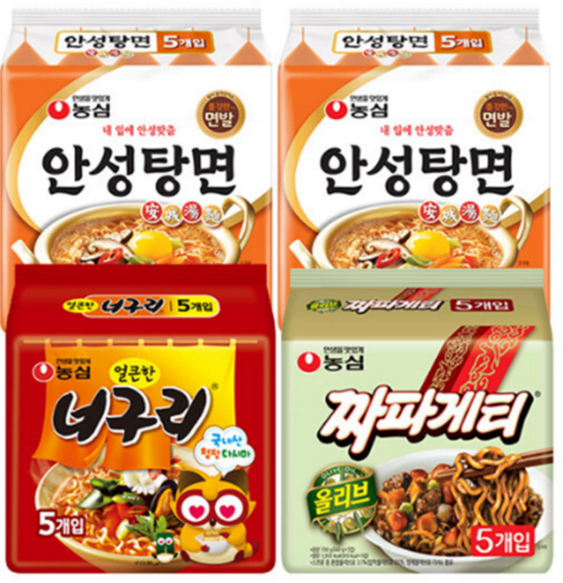 안성탕면10입 +너구리5입+짜파게티5입, 20개