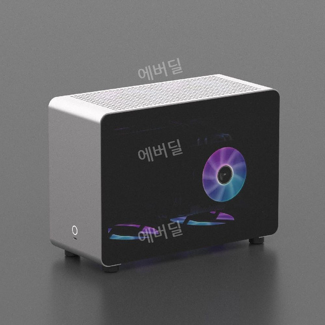 컴퓨터 데스크탑 ITX 미니케이스 GEEEK G1Pro, 패키지 1, 실버(브라운패널), 1개