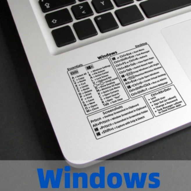 노트북 단축키 투명 스티커, 2개, WIN 블랙