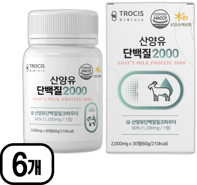 산양유단백질 2000 정, 60g, 6개