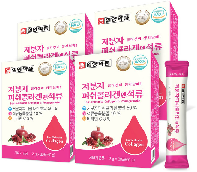 일양약품 저분자 피쉬 콜라겐 앤 석류, 60g, 4박스
