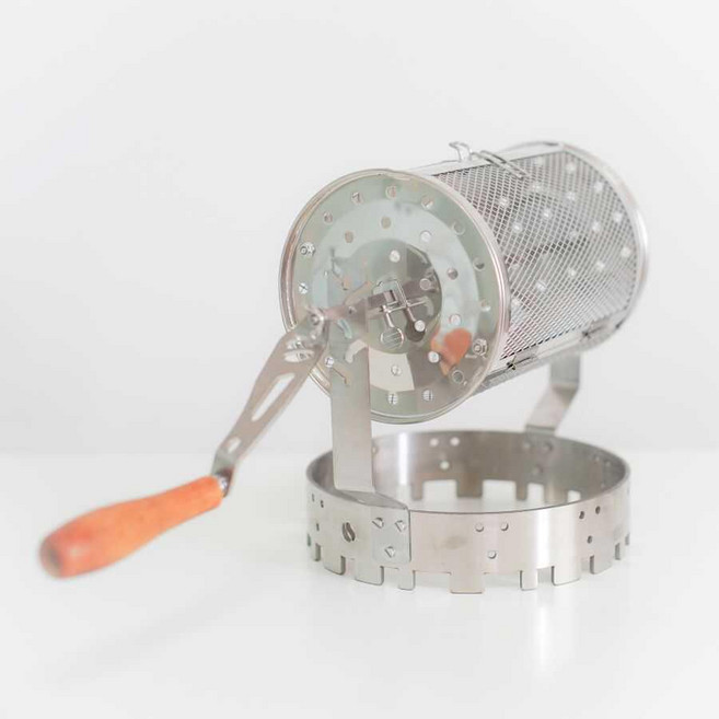 直火咖啡烘豆機 滾筒式烘焙網, 手搖木柄可調高度版, 1個