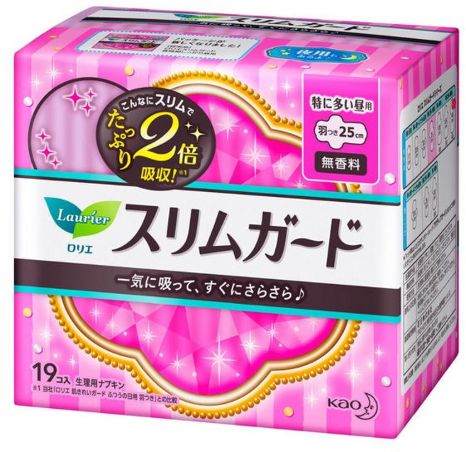 로리에 생리대 슬림가드 날개형 25cm 19개입, 1개