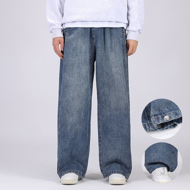 후앙스 사계절 3단 기장 와이드 밴딩 데님팬츠 GQCP-4811