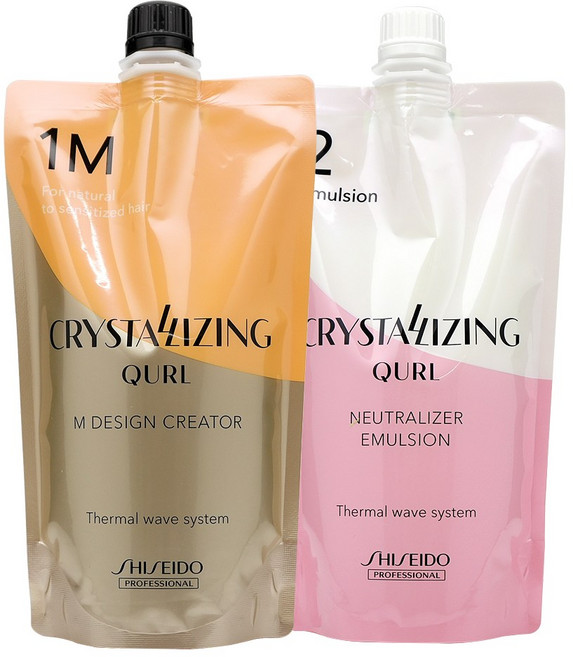 시세이도프로페셔널 크리스탈라이징 큘디자이닝 크림 1제 M(손상모)+2제 에멀전, 1개, 400ml, 곱슬모발