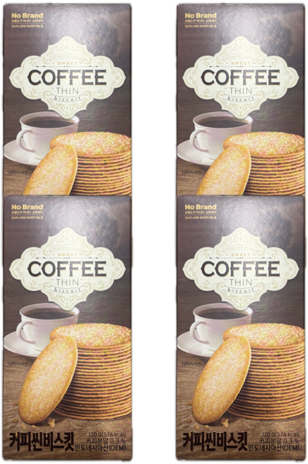 노브랜드 커피씬비스킷 120g, 4개, 노브랜드 커피씬 비스킷
