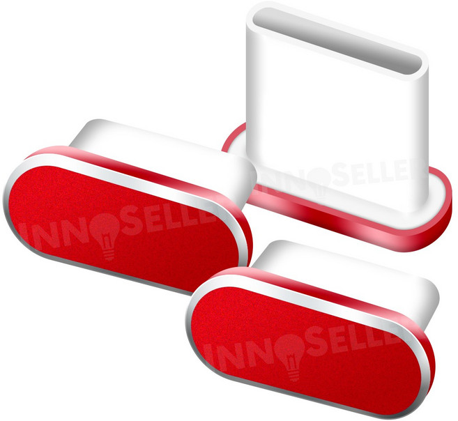 이노셀러 알루미늄 C타입 마개 C핀 충전단자 마개, 3개, 레드