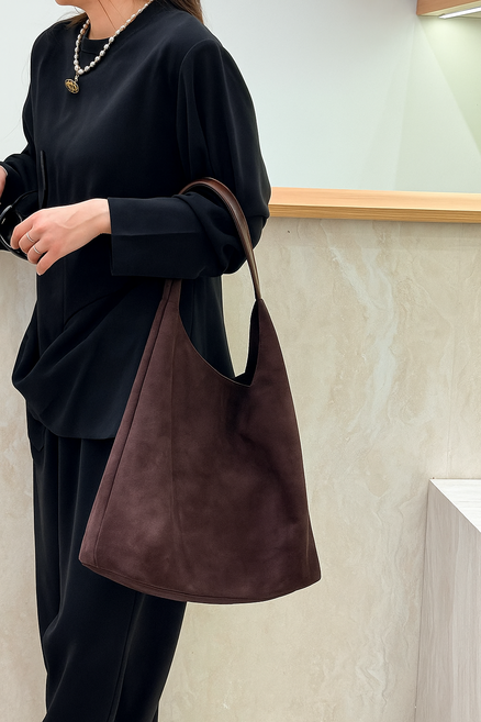 [파우치증정]오르네트 여성 스웨이드 숄더백