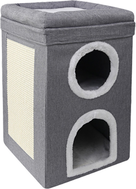 몽나 고양이 반려묘 집 숨숨집 스크래쳐 방석, 1세트, 그레이