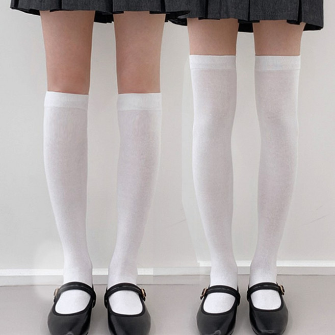 블루씨티 2기장 세트 사계절용 고탄력 면 무지 니삭스 압박스타킹 양말